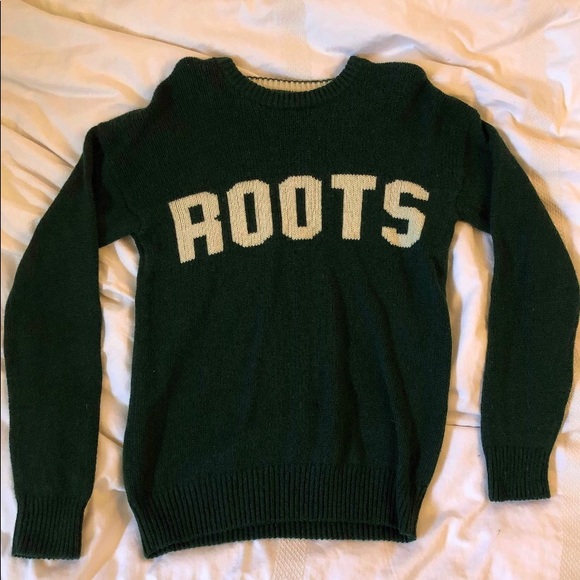 Roots Forest Green Crew Knit Sweater - Picture 1 of 3